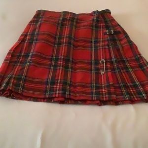 Glen isle classics tartan plaid pleated wrap around skirt